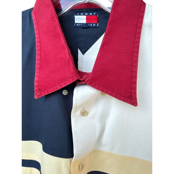 Vintage 1990's Tommy Hilfiger Rare Long Sleeve Embroidered Size XL - Picture 6 of 9